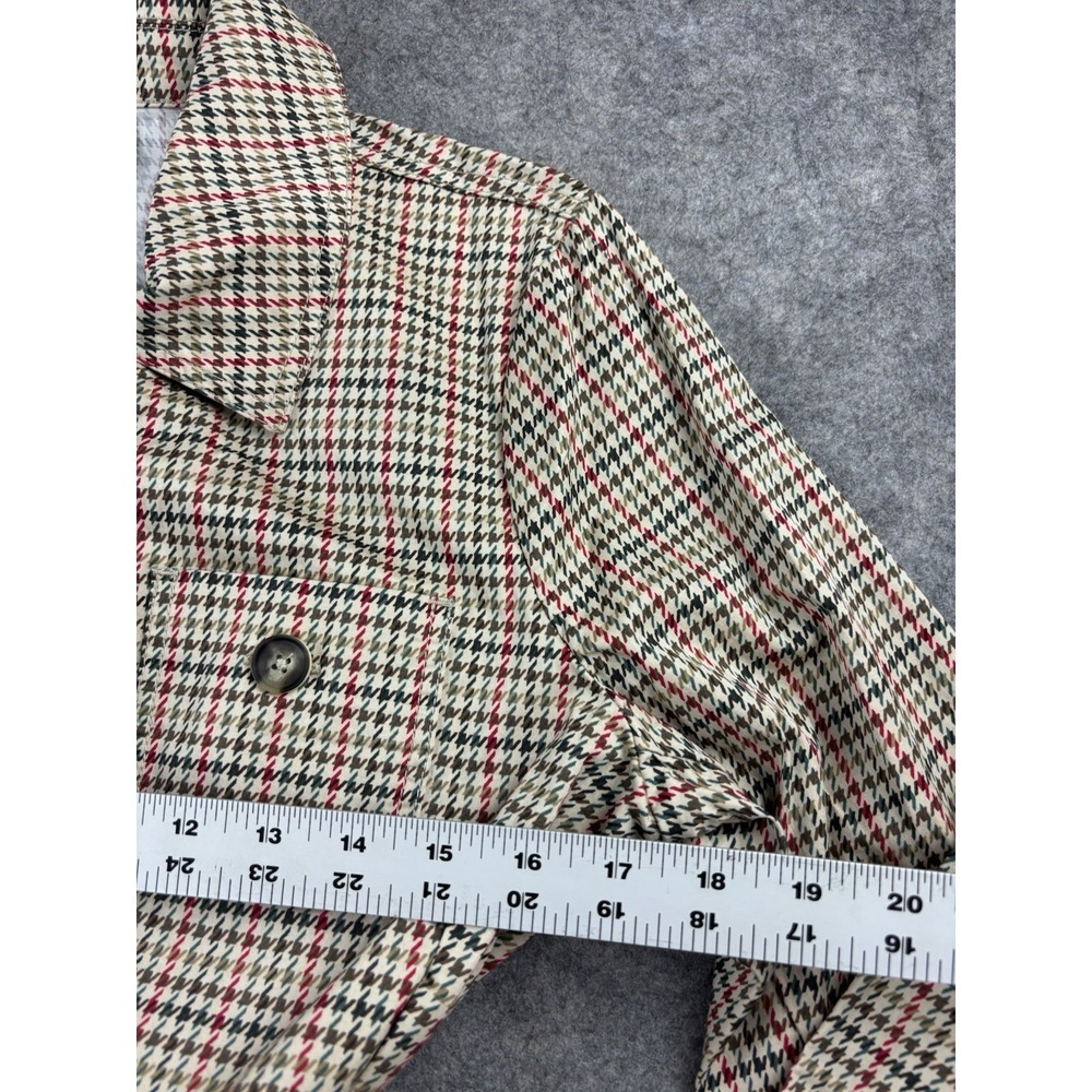 CAbi Sherlock Houndstooth Belted Trench Jacket Womens M Academia Gossip Girl Y2K - Picture 3 of 7